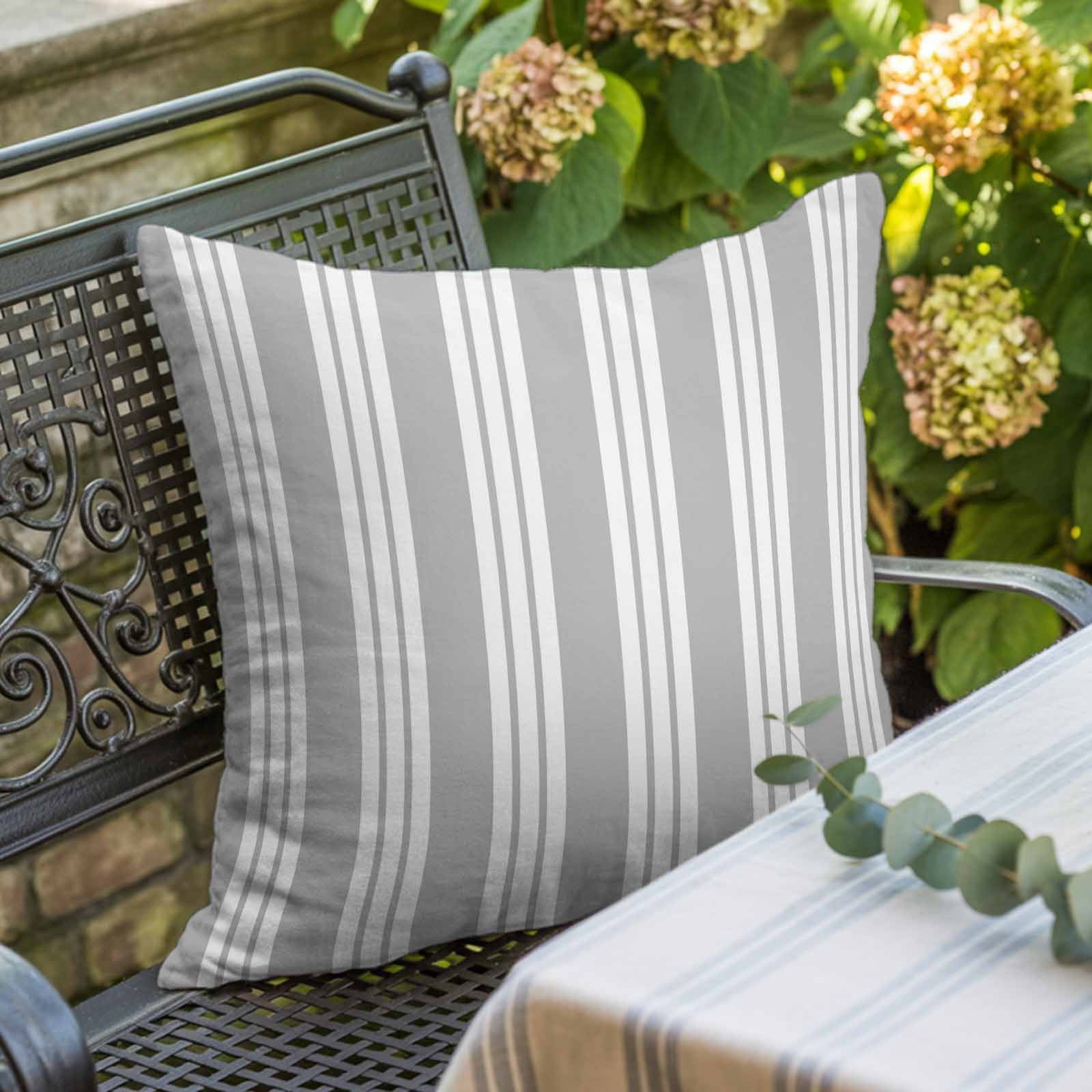 Throw Pillow Covers, Striped Grey 26x26 Pillow Covers for Couch/Sofa/Bed, Farmhouse Line Stripes Classic Decorative Square Linen Cushion Pillowcase for Home Decor