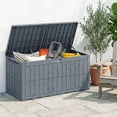 thumbnail image 2 of Outsunny 100 Gallon Resin Deck Box, Lockable Outdoor Storage Box, 2 of 10