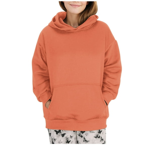 UYISJ Womens Oversized Hoodies Sweatshirts Pullover Fleece Long Sleeve Tops with Pockets Fall Trendy Loose Fit Clothes Orange XL