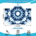 thumbnail image 2 of Blue Tie Dye Mandala Pattern Hooded Bath Towel，50"x30" for Ages 3 To 12 Kids, Quick Dry Lightweight Soft Microfiber Hood Beach Towel Cover Up for Kids, 2 of 7