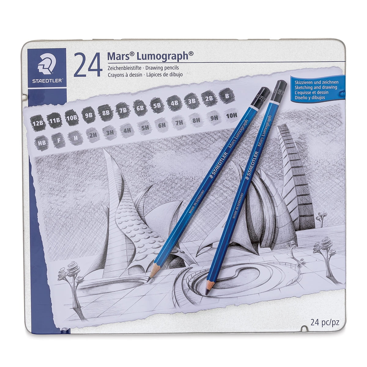 Staedtler Lumograph Drawing and Sketching Pencils Set of 24, Assorted