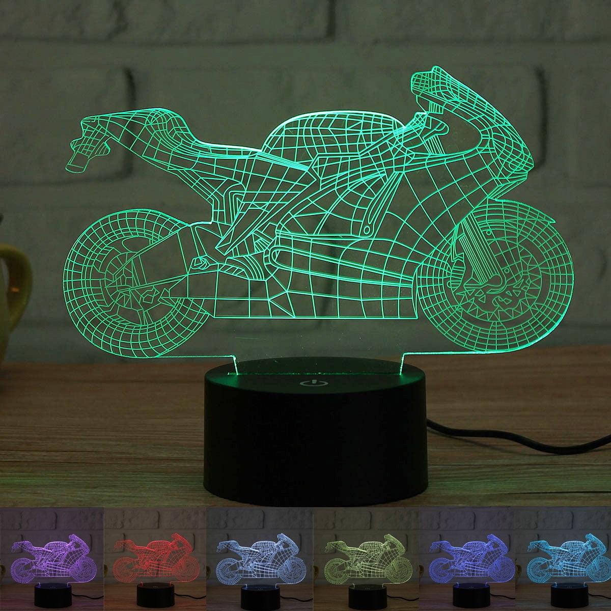 Love Bear 3D Acrylic Night Light Creative Bedroom Beside Lamp Desktop LED