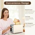 thumbnail image 6 of Mecity 2-Slice Touchscreen Toaster with Wide Slots, Stainless Steel, 6 Shade Settings, Reheat & Defrost, White, 6 of 10