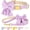 Purple, variant on Minzimin Dog Collar and Leash Set with Bowtie, Soft & Cute Puppy Collar, Cotton Puppy Collar with Adjustable Metal Buckle for Small, Medium Dog