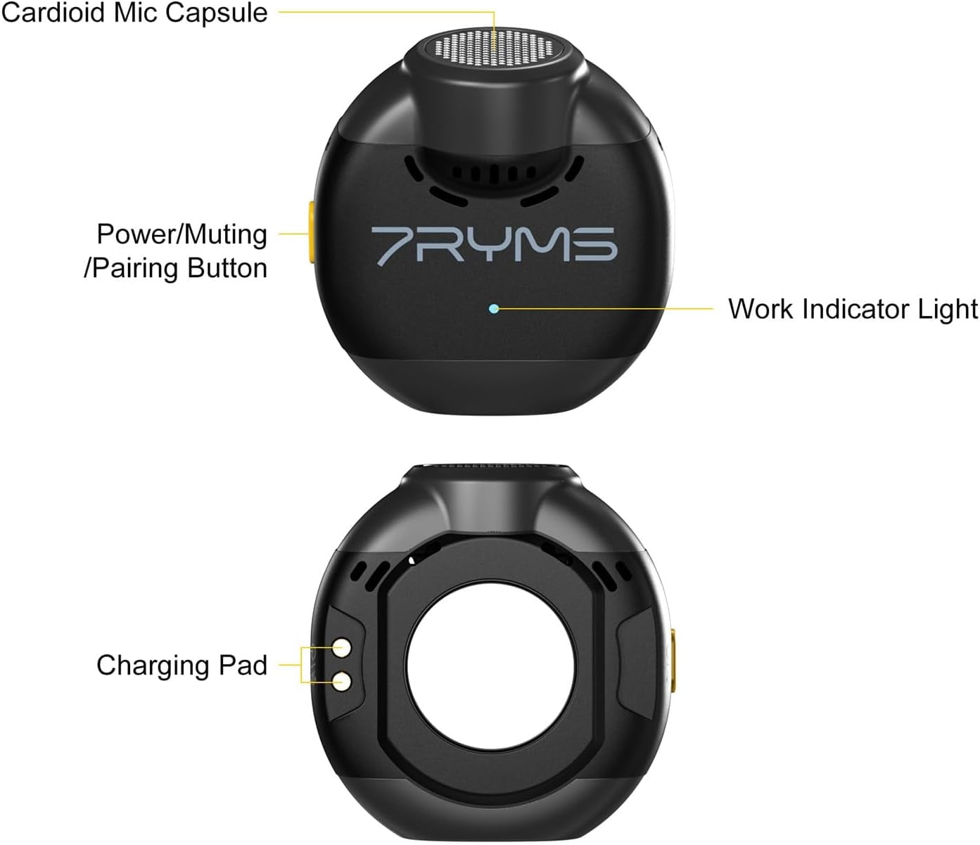 WA2 Voice Amplifier for Teachers with Wireless Lavalier Microphone,Portable Speaker for Classroom,Speech,Training Outdoor,Mini Speaker Clip-On Mic- Noise Canceling,164ft Range,23H Working-Black