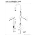 thumbnail image 3 of Kingston Brass LS8713DLBS Concord Single-Handle Kitchen Faucet with Brass Side Sprayer, Brushed Brass, 3 of 4