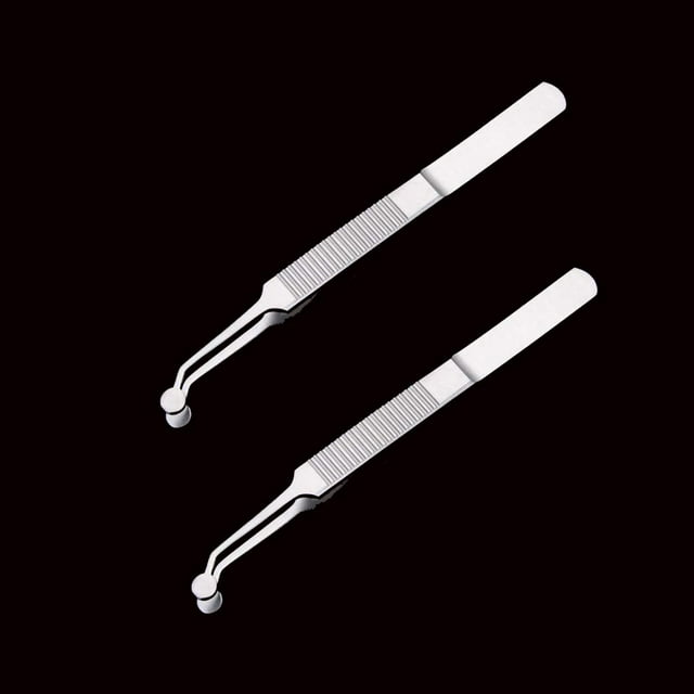 2 Unids Pinzas de Precisión, Tweezers de material acero Inoxidable para Cosmetología, Espinillas y Astillas Cola Pinzas de masaje para la glándula del párpado