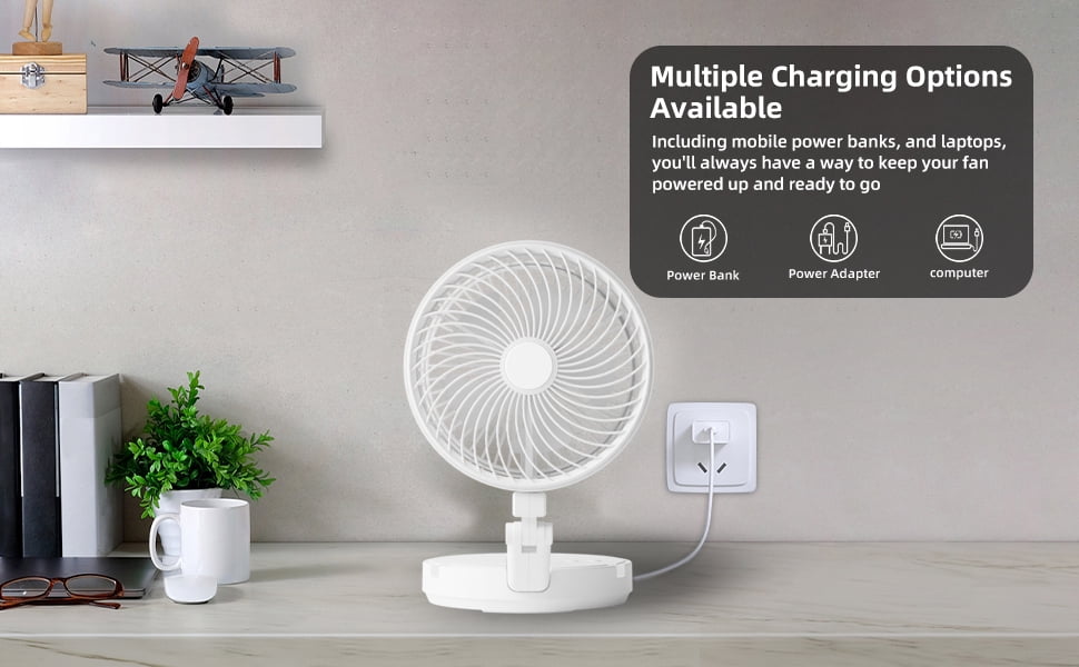 Multifunctional Electric Desktop Fan Fold Portable Home Air cooler Fan Wall Rechargeable fan