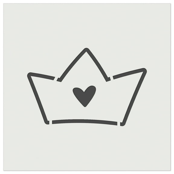 Crown with Heart DIY Cookie Wall Craft Stencil - 5.5 Inch