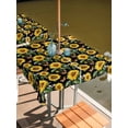 thumbnail image 2 of Outdoor Tablecloth with Umbrella Hole for Patio/Picnic/Party/Camping, Sunflowers Waterproof Table Cloth Square Cover Washable, Farmhouse Botanical Blossom Florals Butterfly (54"x 54"), 2 of 8
