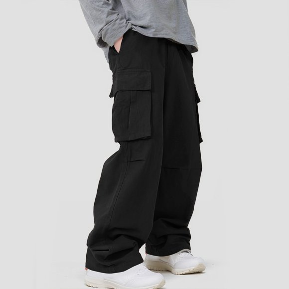 Weiqiqre Mens Sweatpants With Pockets Cargo Sweatpants Baggy Fleece High Waisted Joggers Sweat Pants Athletic Pants,Size L