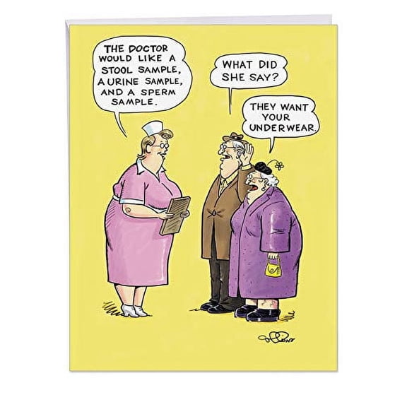 Happy Birthday Greeting Card With Envelope 85 x 11 Inch - Hilarious Want Underwear Congratulations Card - You and Your Body Are Getting Older Bday Card - HBD Cards J4760