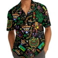 thumbnail image 5 of Retro Neon Cinco De Mayo Hawaiian Shirts For Men Casual Floral 80s Mens Hawaiian Shirts Short Sleeve Button Down Shirt 1, 5 of 7