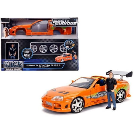 Model Kit Toyota Supra Met. Orange w/Brian Diecast Figure 