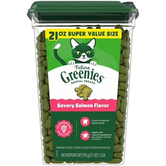 Premios dentales Greenies para gato sabor salmón 595 g en envase