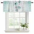thumbnail image 2 of 2 Pack Valances for Windows, Turquoise Flowers Window Valances for Living Room/Bedroom/Bathroom, Farmhouse Gradient Floral Plants Light Filtering Kitchen Curtain Valance Window Treatment 60"W x18" L, 2 of 9