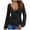 Black, variant on Going out Tops for Women Long Sleeve Deep V Neck Low Cut Wrap Shirts Casual Blouses Fall Clothes