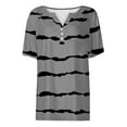 thumbnail image 5 of Yigetop Women Henley Tops, Women's Casual Short Sleeve V Neck Button Down Tops with Pocket Loose Fit Blouse for Daily Wear Tops for Women Trendy Grey 2XL, 5 of 5