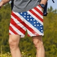 thumbnail image 2 of LEKWK Men Summer Shorts 4Th of July Drawstring Lightweight Elastic Waist Flag Shorts with Pockets Mid Rise Loose Fit Bermuda Shorts Casual Lounge Beach Vacation Everyday Wear Blue XL, 2 of 7