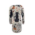 thumbnail image 4 of FOCUSNORM Robe Imprimée Halloween pour Femmes Juniors, Mode une-Pièce à Col Rond et Manches Longues, 4 of 5