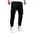 Black_004, variant on Men's Casual Cargo Sweatpants Straight Fit Cozy Lightweight Elastic Waist Drawstring Joggers Workout Sports Tapered Hiking Pants with Flap Pockets Light Gray 2XL