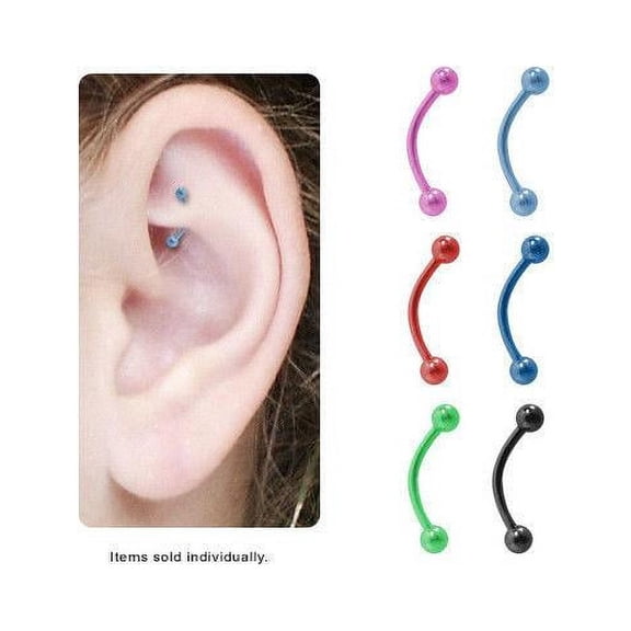 BodyJewelryOnline Ball Beads Titanium Curved Barbell Rook Earring