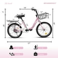 thumbnail image 6 of Ambifirner Girls Bike,20 Inch Kids Bike for 5-8 Years Old Children, Princess Style Kids Bicycle Adjustable Seat with Doll-Seat & Basket Pink, 6 of 9