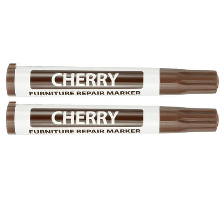 2Pcs Furniture Markers Touch Up, Furniture Repair Kit Wood Markers for Scratches Wood Floor Holes Tables, Cherry Wood