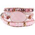 thumbnail image 1 of GHSDFBB Boho Handmade Natural Stone Bead 3 Row Wide Wrap Wrist Statment Bracelet Jewelry Collection, 1 of 7