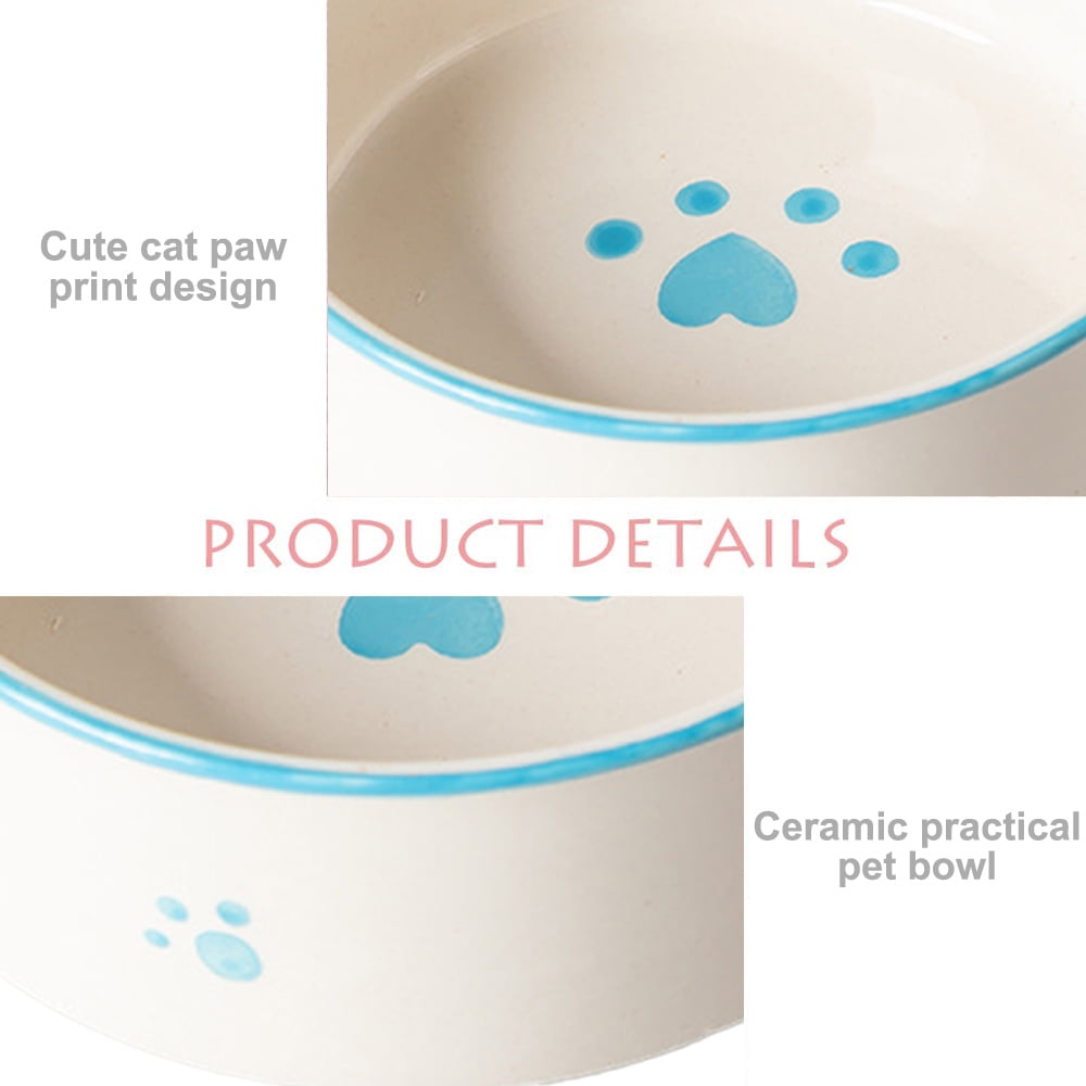 Ceramics Raised Small Dog or Cat Bowls Pet Food Bowlblue
