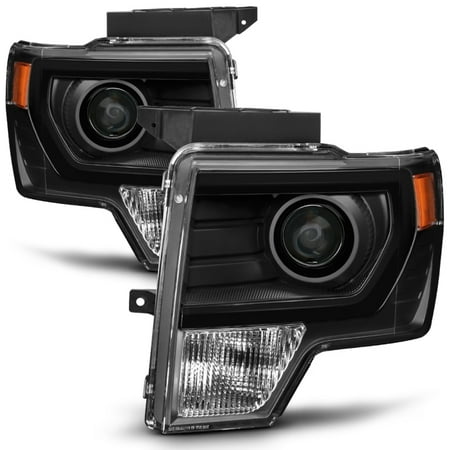 2014 F150 Headlights >> Fit Halogen 2009 2014 Ford F150 F 150 Pickup Black Projector Headlights 2014 F150 Headlights >> Fit Halogen 2009 2014 Ford F150 F 150 Pickup Black Projector Headlights