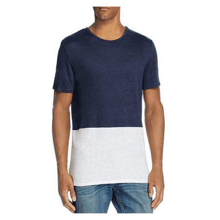 Onia Chad Color Block Tee, Deep Navy / White, Size L, MSRP $85