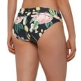 thumbnail image 2 of Jantzen Women's Pus Floral Print UPF 50 Fold-Over Hipster Swim Bikini Bottom-Black / 16, 2 of 3