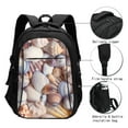 thumbnail image 3 of Pofeuu Sea Shells Print Storage Laptop Backpack with USB Charging Port[Water Resistant] College Computer Bookbag Fits, 3 of 7