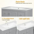 thumbnail image 5 of 36" Modern Solid Wood Bathroom Vanity with Resin Sink, 4 Durable Drawers & Adjustable Shelves, Free-Standing Storage Cabinet in Gray for Moisture-Resistant Bathroom Organization, 5 of 8