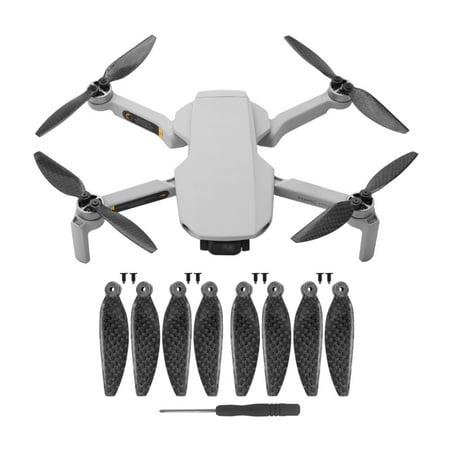 Porfeet 1/2/4 Pairs Carbon Fiber Low Noise Propeller Blades for DJI Mavic Mini Drone 4 Pair