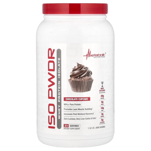 Metabolic Nutrition ISOpwdr, Whey Protein Isolate, Chocolate Cupcake, 1.52 lb (690 g)
