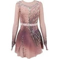 thumbnail image 2 of LIUHUO Custom High Elasticity Spandex Ice Skating Dresses Women Girls Gradient Colors Purple Pink Blue Orange Long Sleeves Diamond Embellishments, 2 of 5