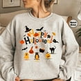 thumbnail image 2 of Cute Halloween Sweatshirt – Happy Halloween Ghost, Cat, Pumpkin Fall Pullover for Women. Perfect for Halloween parties, spooky season outfits., 2 of 6