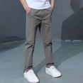 thumbnail image 2 of Gubotare Dress Pants Boys Slacks Boys' Stretch Pull on Chino Pants Kids School Uniform Yonth Twill Pants Size 8-10 (Grey,8-10 Years), 2 of 7