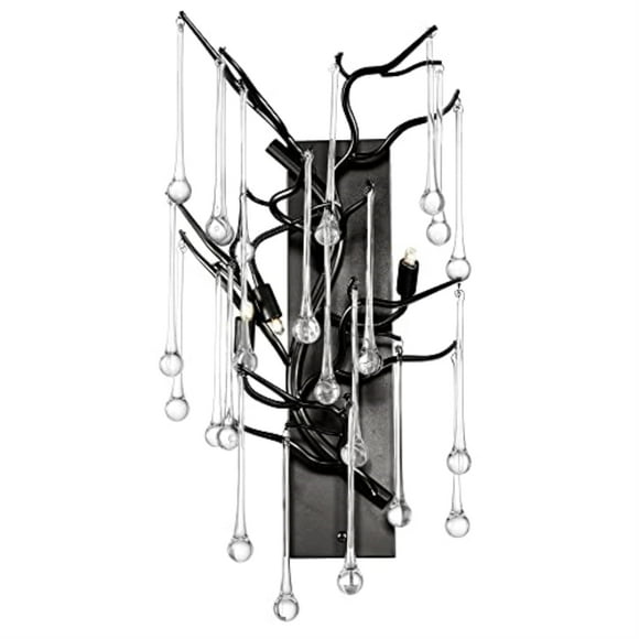 CWI Lighting Anita Applique Murale à 3 Lumières Fini Noir Intérieur Emplacement Sec