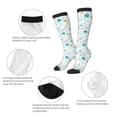 thumbnail image 6 of Lsque Gold Stars Blue Dots Pattern Printed Crew Socks Men's Women's LightWeight Thin Casual Calf Socks ,Knee High Socks,Cotton Socks, 6 of 9