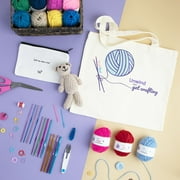 Craftbud Crochet Kits for Beginners, Craft Supplies Include 1100 Yards for Crochet Yarn Balls and 12 Pcs Crochet Hooks Set , Tote Bag for Travel