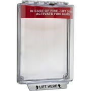 Pull Station Guard, Polycarbonate, Flush Mount, 5 1/2 in Width, 2 5/8 in Depth, Red