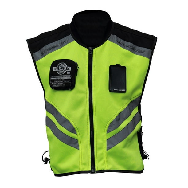 Sports Motorcycle Reflective Vest High Visibility Fluorescent Riding Safety  Vest Racing Sleeveless Jacket Moto Gear (XXL)