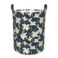 thumbnail image 1 of Balery Lilies Flowers Cesta de ropa redonda con asas, impermeable, independiente, para ropa, juguetes, dormitorio y familia-Small, 1 of 6