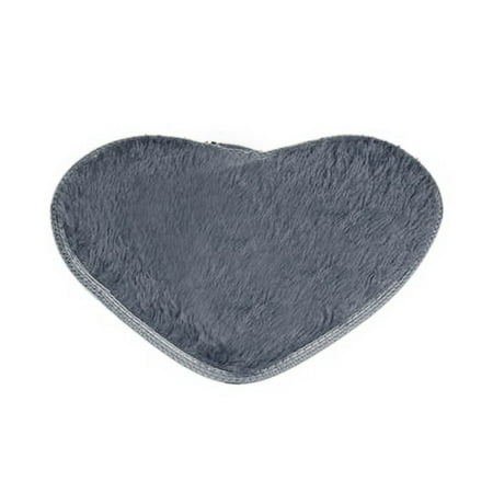 Velvet Fabric Heart Shape Floor Mat Anti Slip Water Absorption