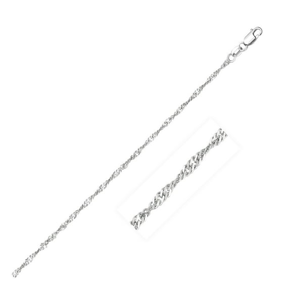 14k White Gold Singapore Chain 1.7mm 18 in