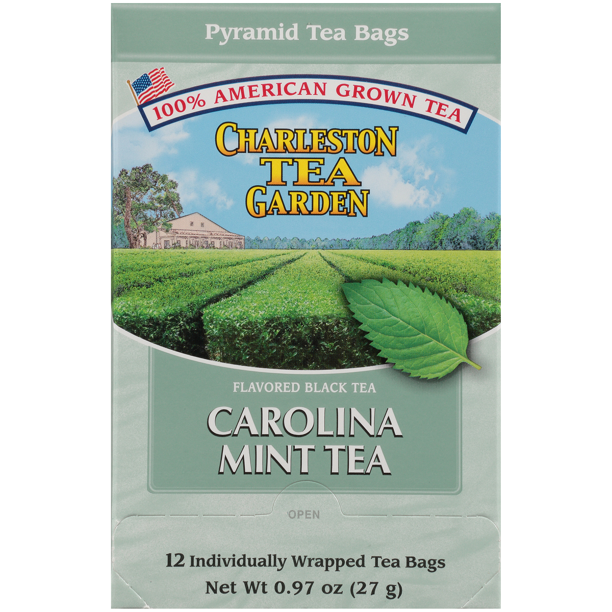 Charleston Tea Garden Carolina Mint Tea Pyramid Teabags, 12 Count