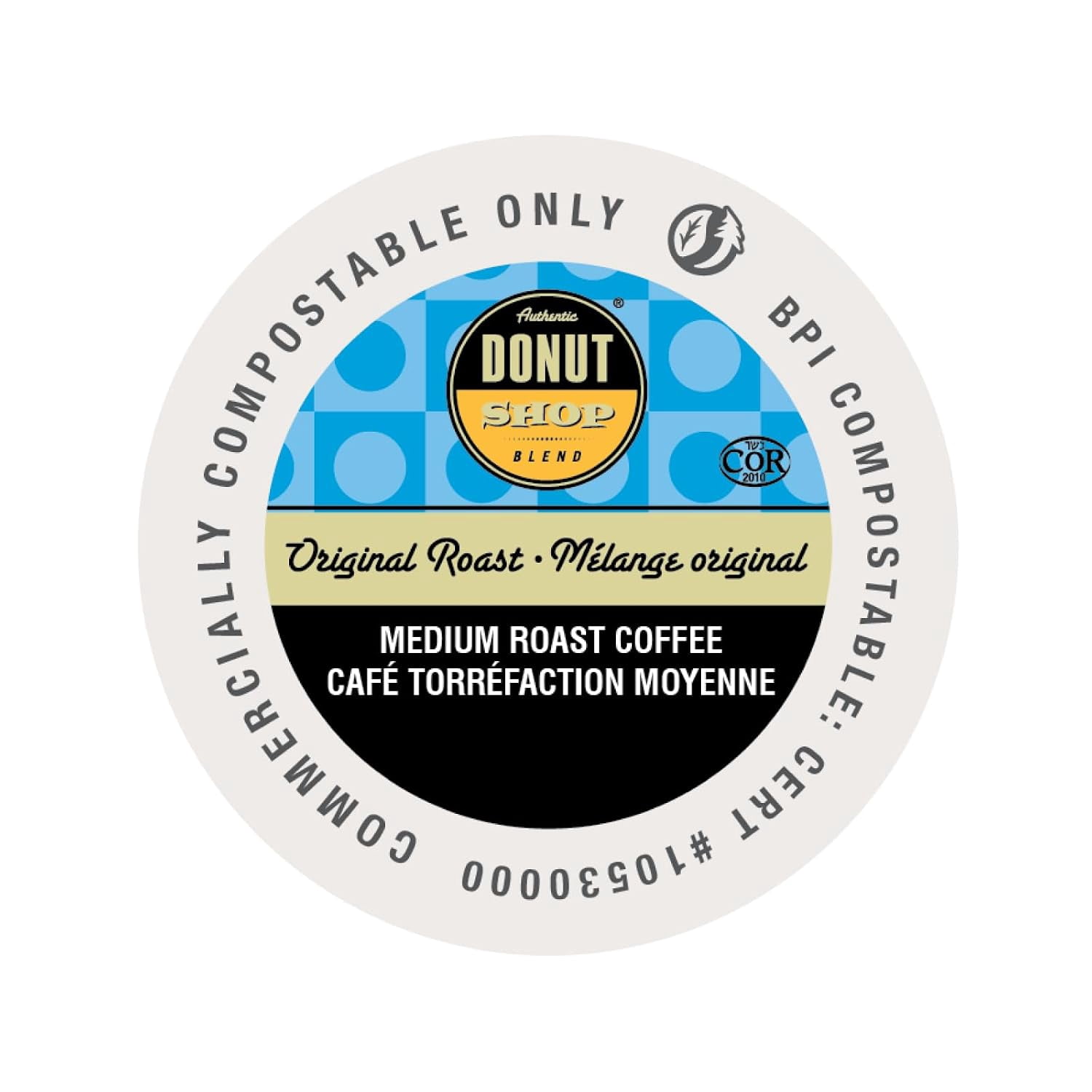 Authentic Donut Shop Original Roast, Compostable Coffee Pods - Medium Roast, K-Cup Compatible, 80 Count